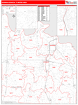 Sherman-Denison Wall Map Red Line Style